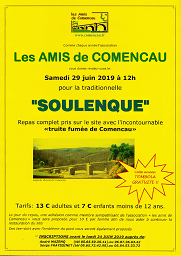 Visualisez en cliquant ici  notre affiche de La Soulenque 2019 et trouvez y toutes les informations utiles si vous désirez vous y inscrire...L'inscription est bien sûr possible ici-même en vous rendant sur: Boutique/Réservation sur le site