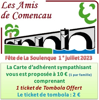 Cette année, les adhérents bénéficient d'un ticket de tombola offert avec leur carte de membre sympathisant dont le prix reste inchangé à 10 €.  Le prix des tickets de tombola est fixé à 2 € le ticket...