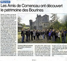 Avec un peu de retard, l'article de presse diffusé sur La Dépêche consacré à la sortie de l'Association de 2018 au chateau des Bourines.